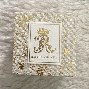 Rachel Ashwell Elegant White and Gold Floral Print Jewelry Box